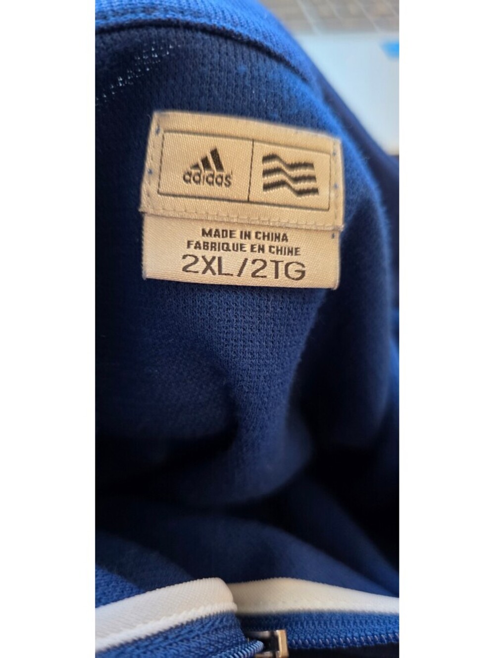 Adidas 2XL Navy Blue Colts Quarter-Zip Pullover Sweatshirt - Picture 4 of 4